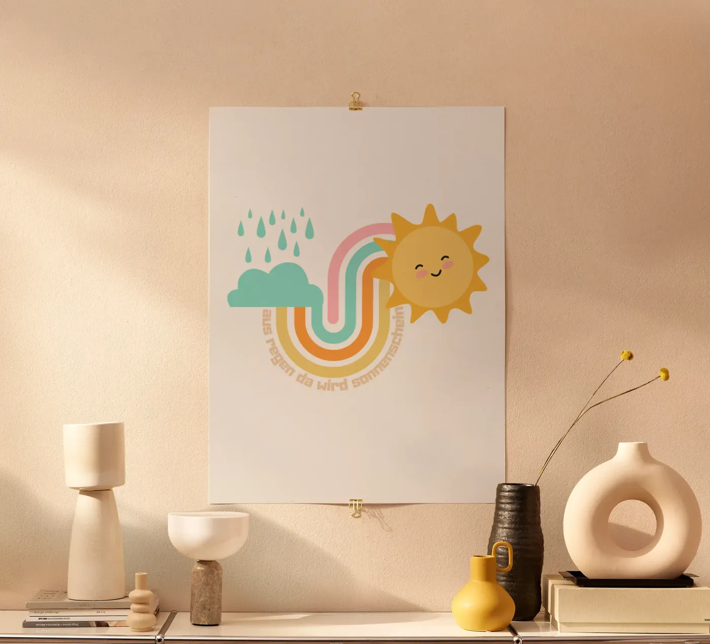 aus Regen wird Sonnenschein poster da fummelhummel