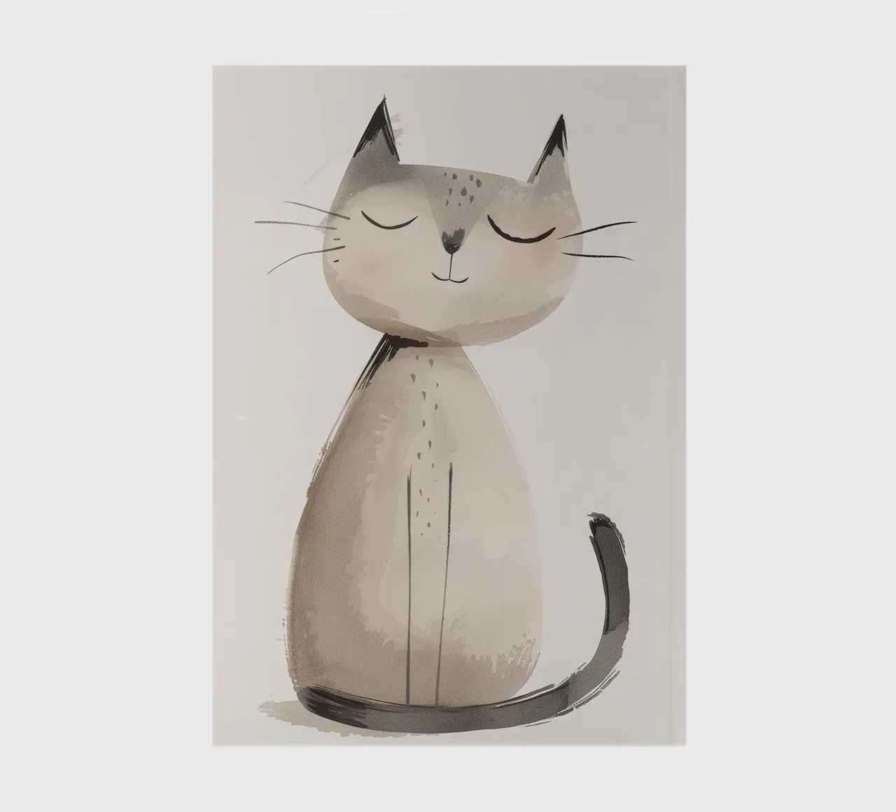 Serene Sitting Cat in Soft Watercolors notebook by DesignDoodle