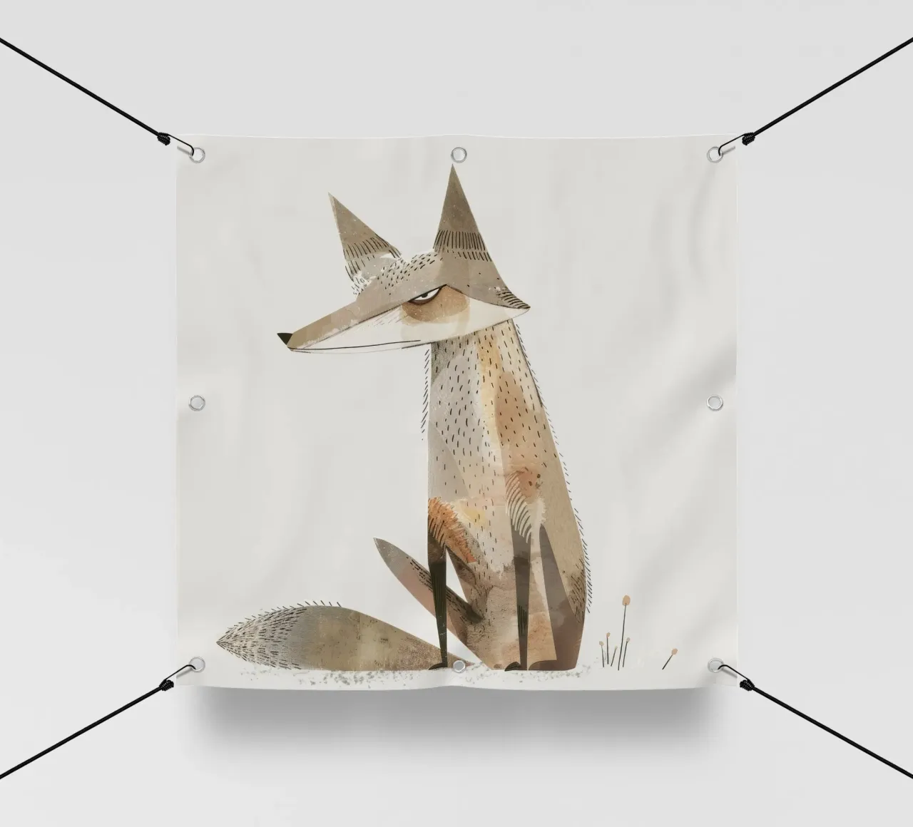 Coyote calmo in tonalità acquerellate telo in pvc da DesignDoodle