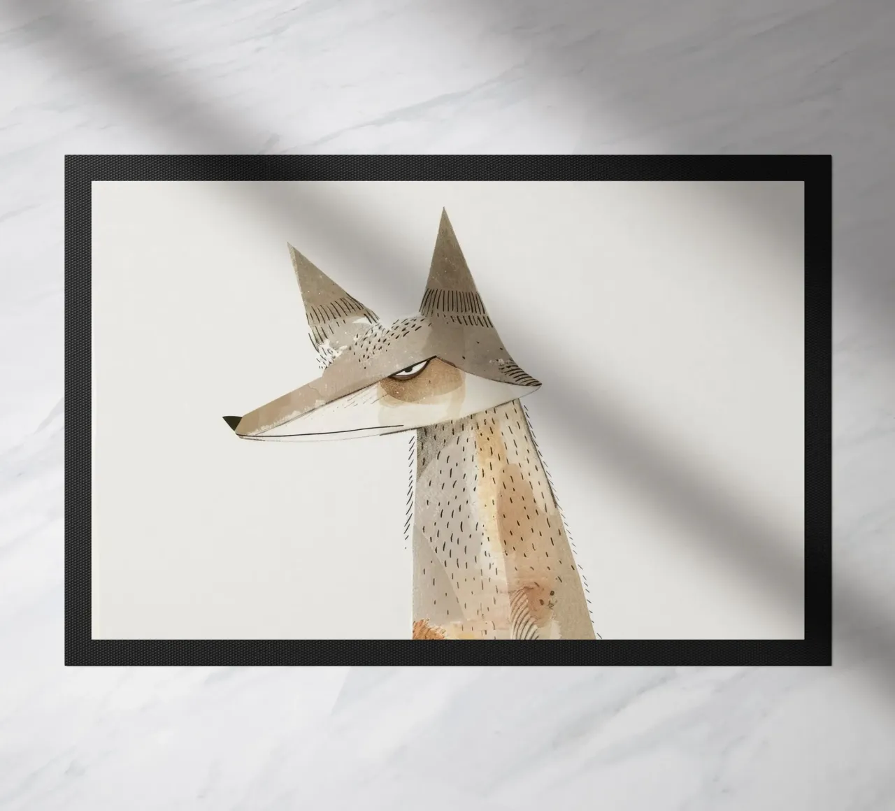 Coyote calmo in tonalità acquerellate zerbino da DesignDoodle