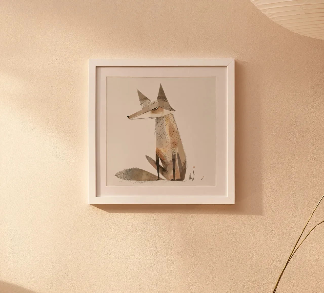 Coyote calmo in tonalità acquerellate carta hahnemühle da DesignDoodle