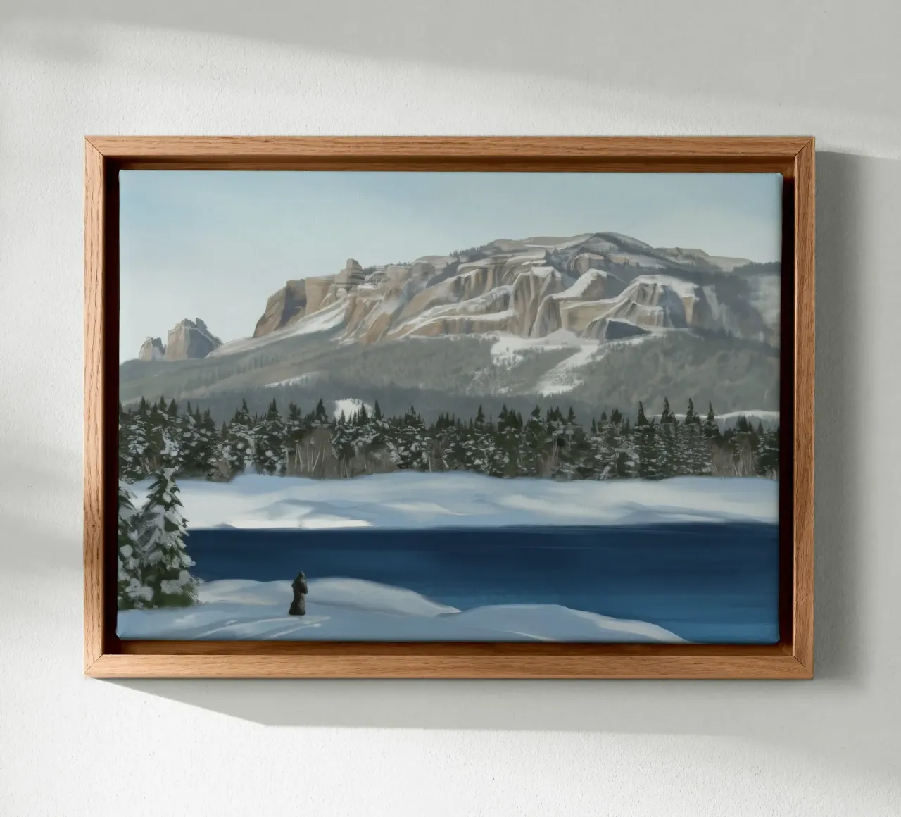 Calma di montagna innevata tela con Cornice a cassetta da Silk Palette