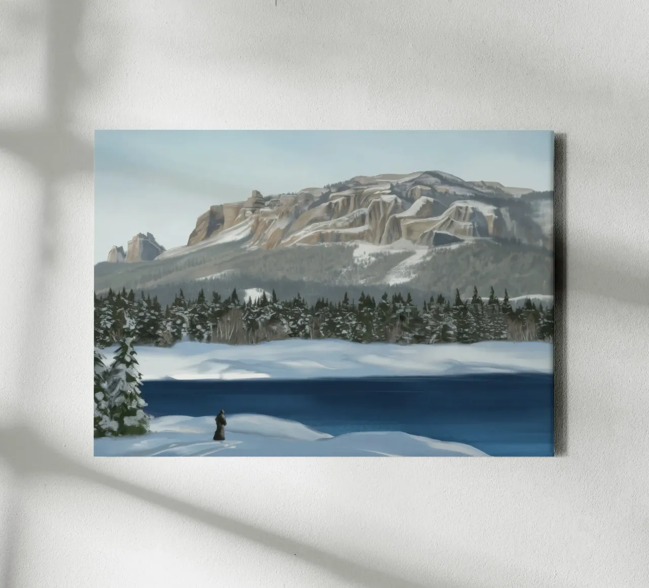 Calma di montagna innevata tela con Cornice a cassetta da Silk Palette