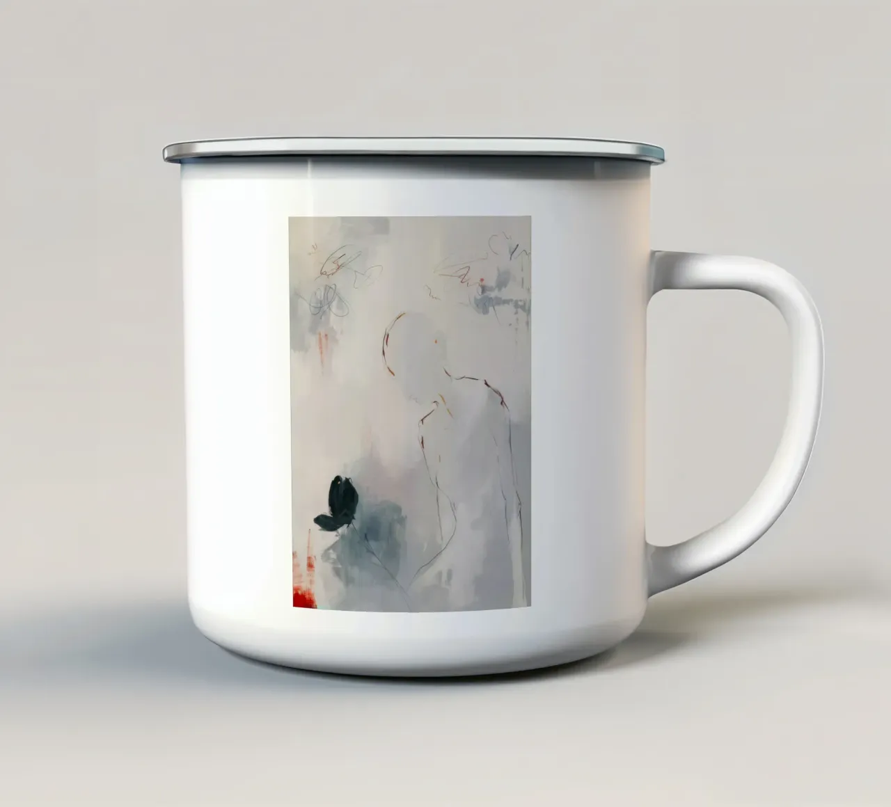 Linee di frassino sussurrate tazza in smalto da Dream Spectrum