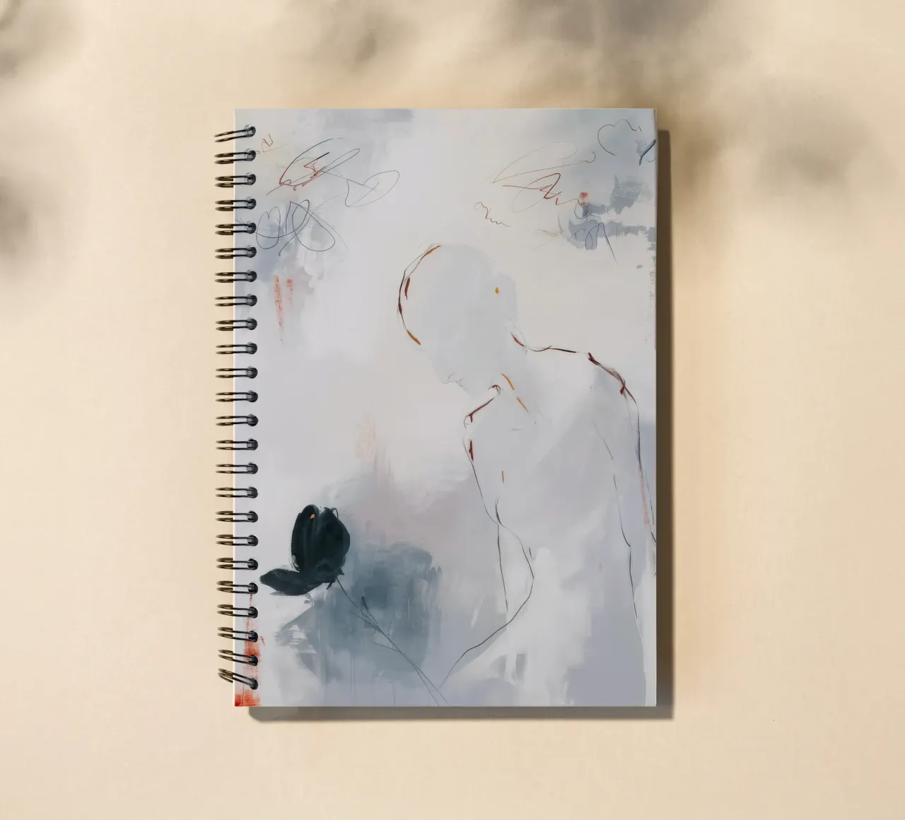 Whispered Ash Lines spiral notebook by Dream Spectrum