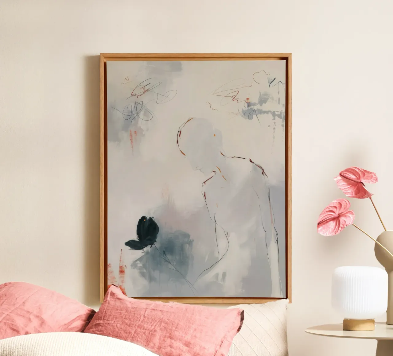 Fluisterende aslijnen canvas met Baklijst van Dream Spectrum