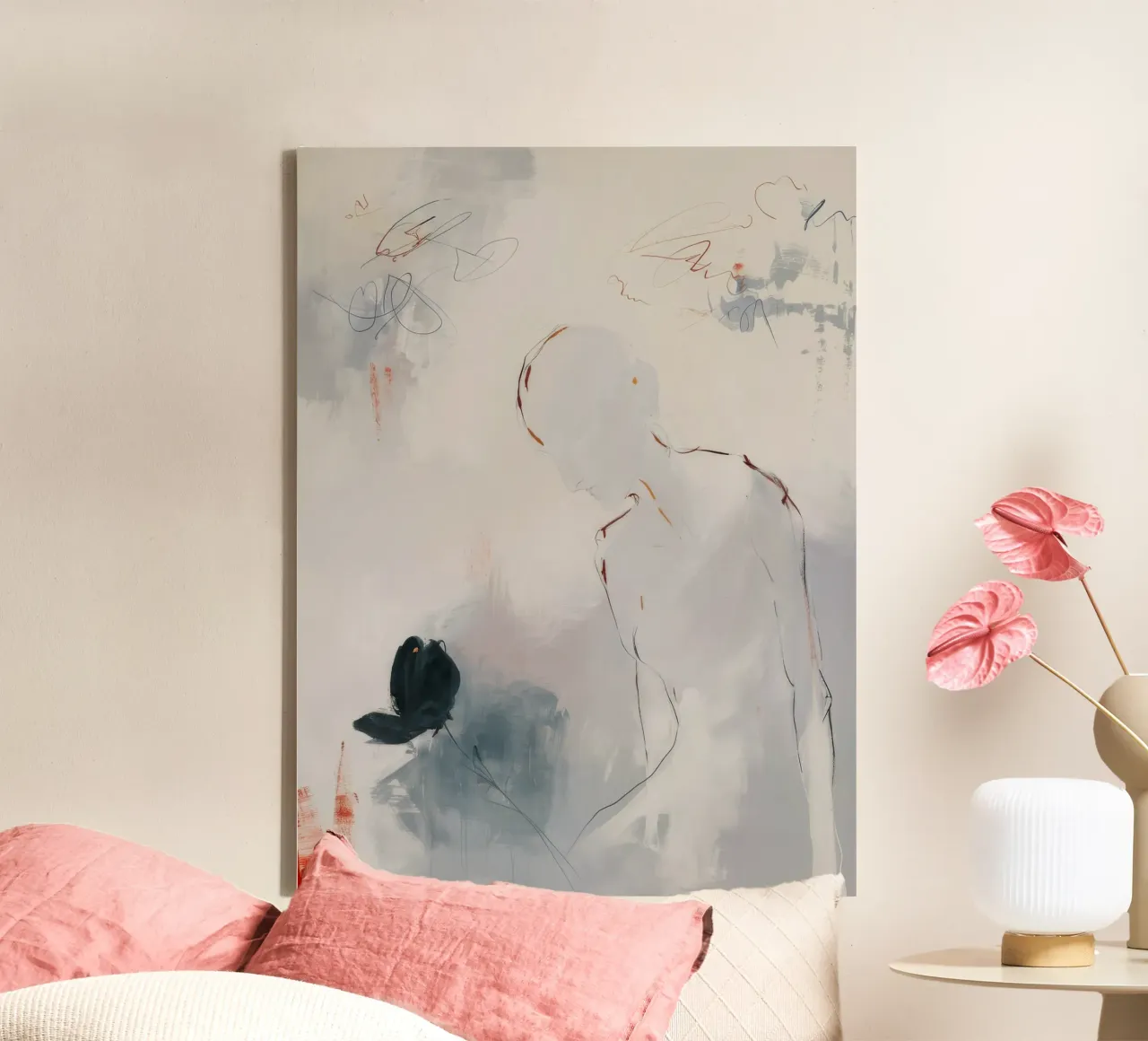 Fluisterende aslijnen canvas met Baklijst van Dream Spectrum