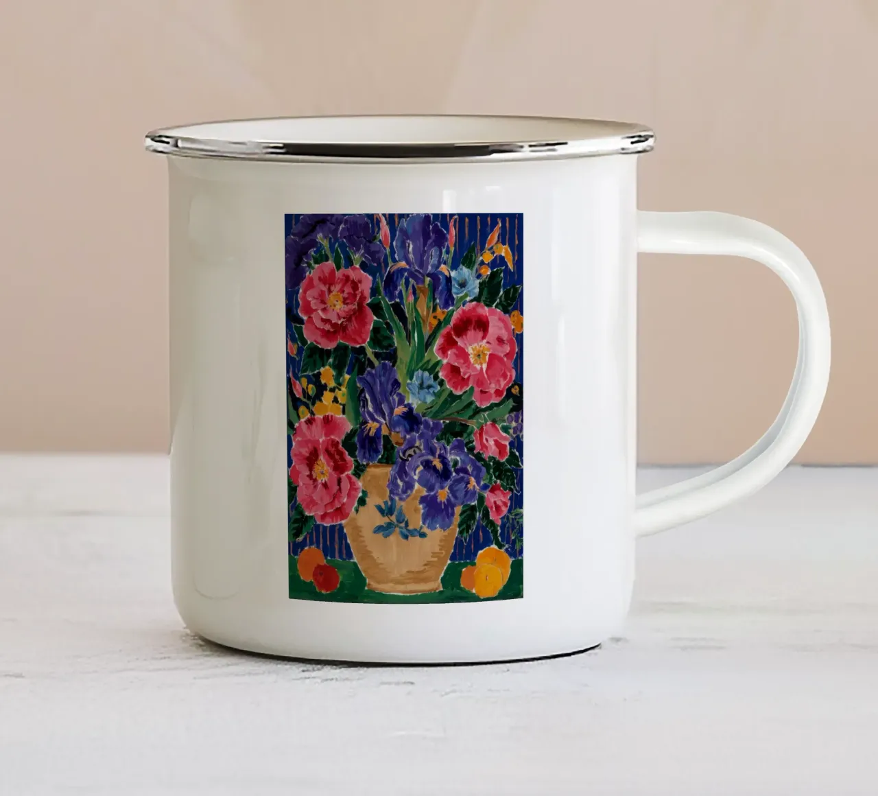 Bounty di mezzanotte in fiore tazza in smalto da Infinite Chroma
