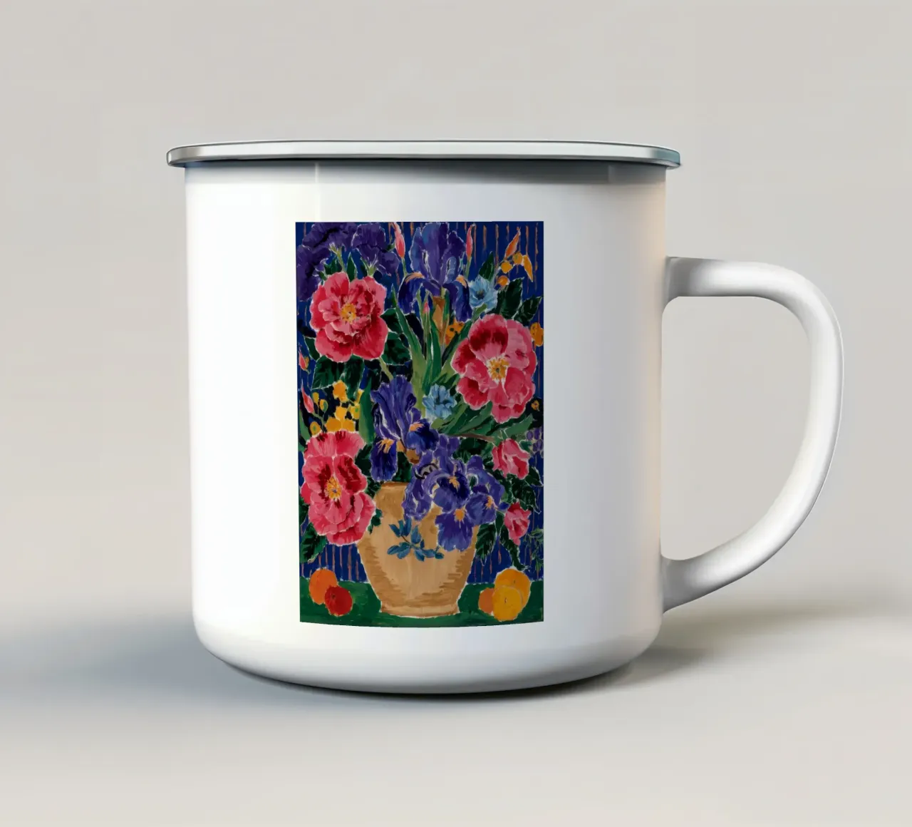 Bounty di mezzanotte in fiore tazza in smalto da Infinite Chroma