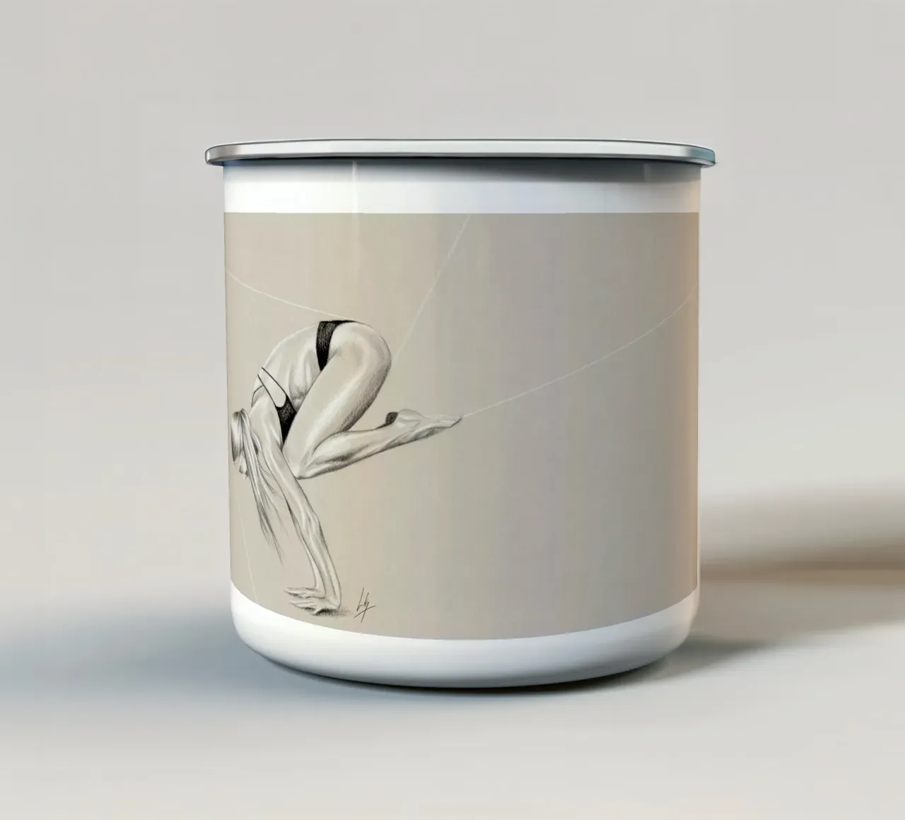 Yoga 1 tazza in smalto da Libby Watkins