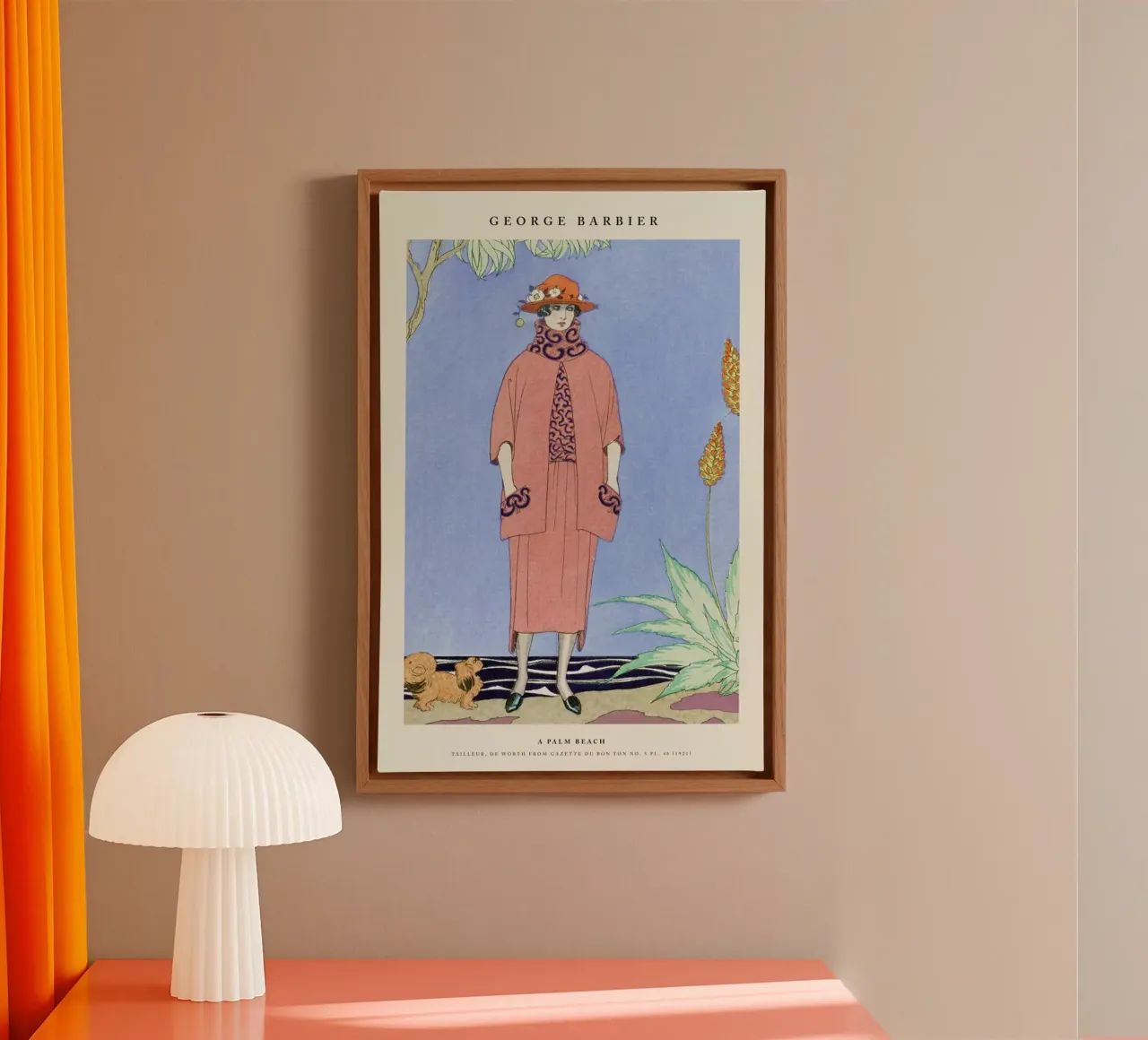 Barbier - a Palm Beach tela con Cornice a cassetta da Vintage by JUNIQE