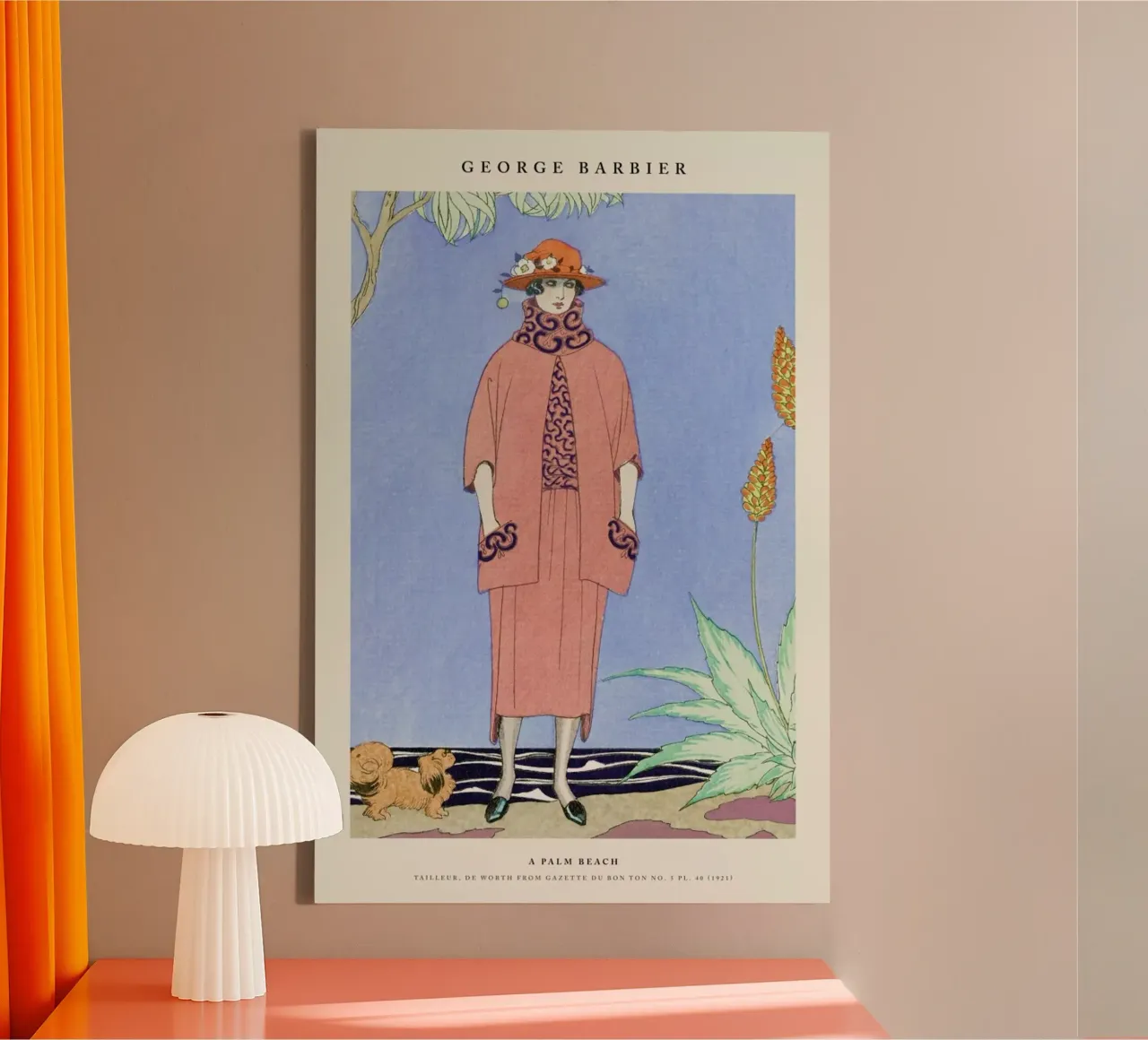 Barbier - a Palm Beach tela con Cornice a cassetta da Vintage by JUNIQE