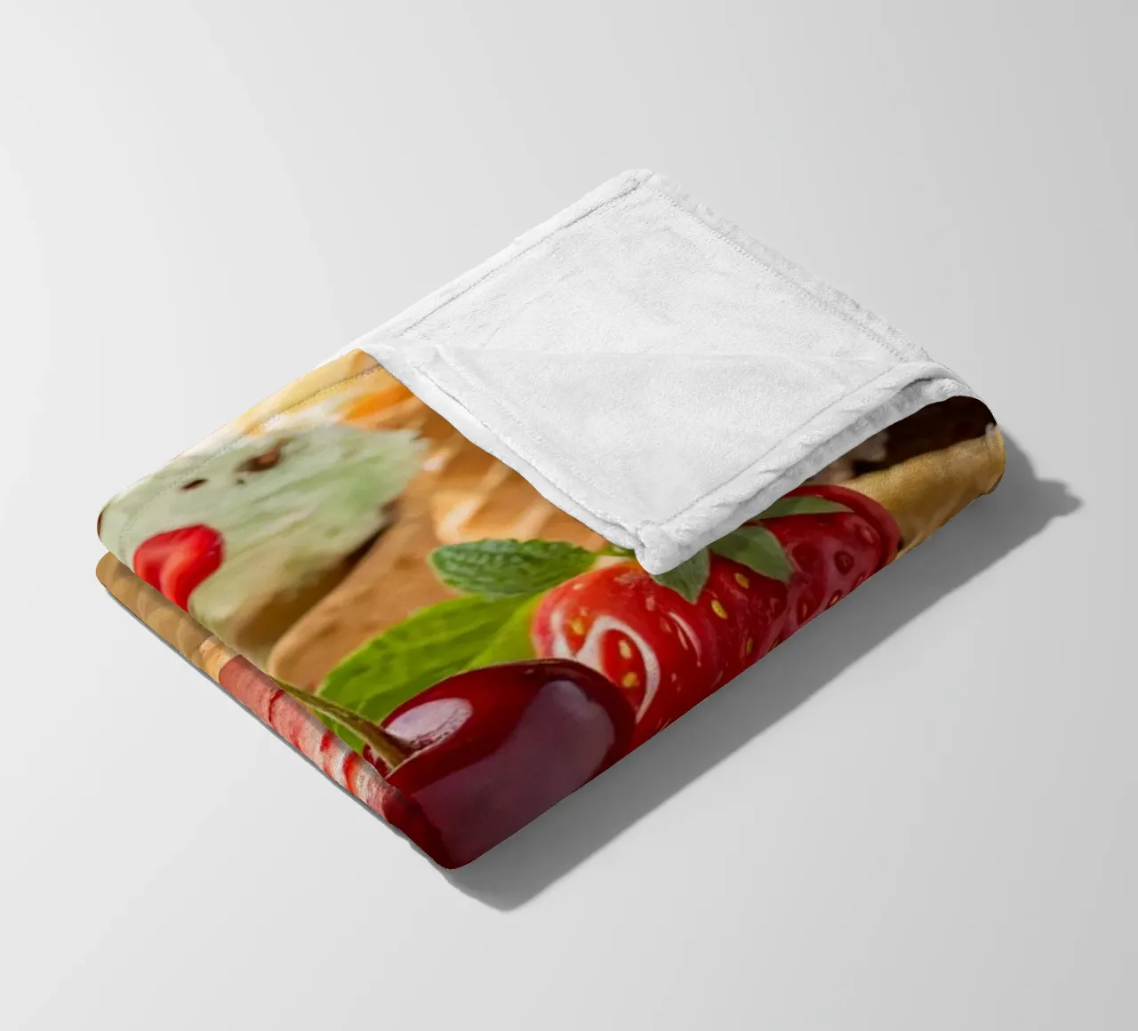 Assorted Ice Cream Cones With Fresh Accents fleece blanket by 🥩 The tasty wall