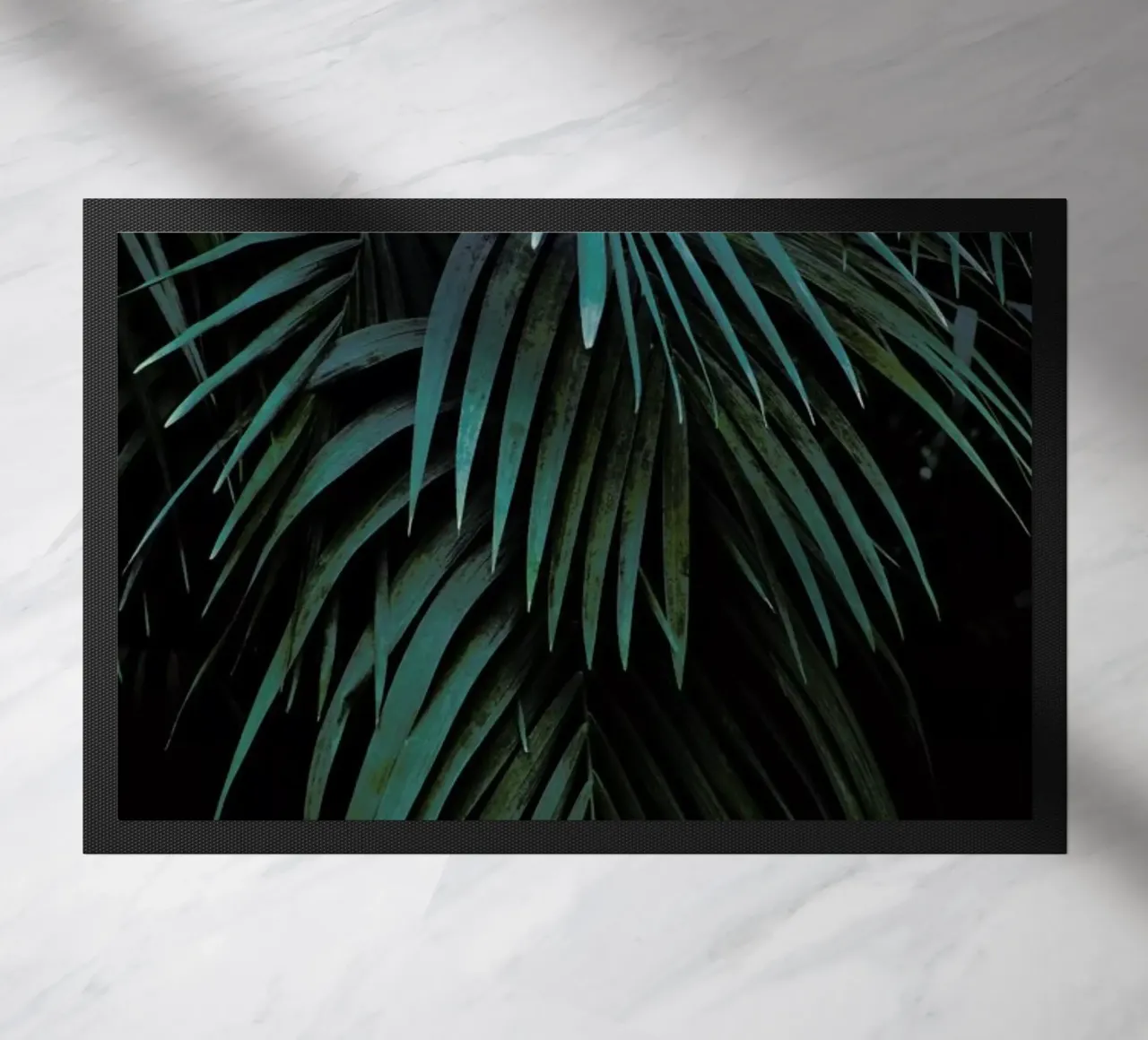 Green Blue Tropical Palm Leafs zerbino da Studio Nahili