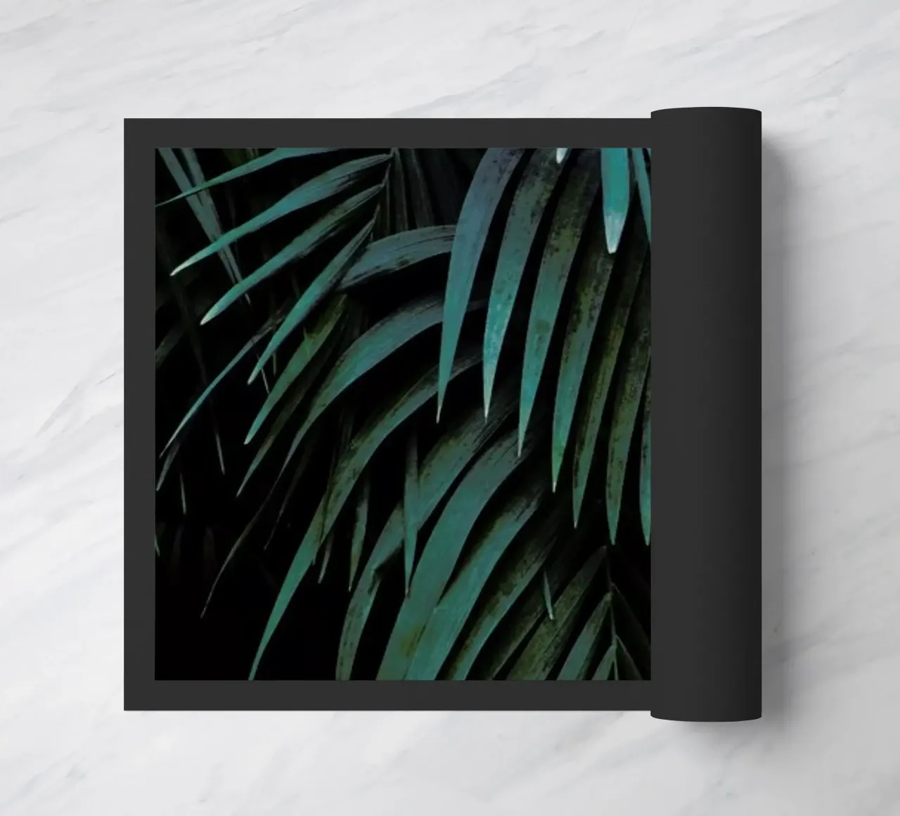 Green Blue Tropical Palm Leafs zerbino da Studio Nahili