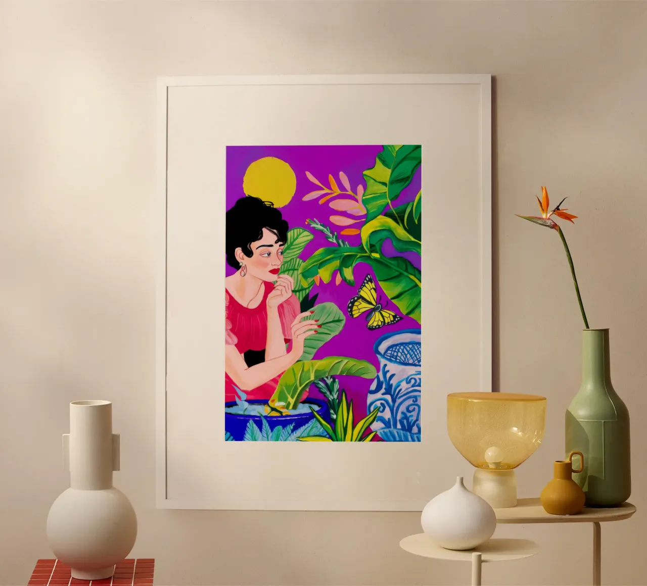 Jungle Eve Mystique poster con telaio in legno da Infinite Chroma