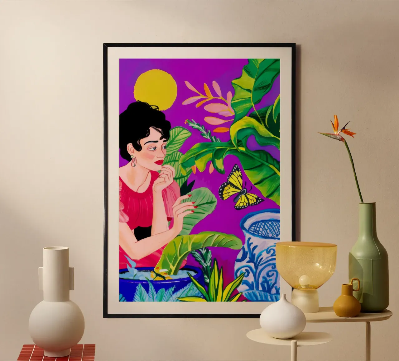 Jungle Eve Mystique poster con telaio in legno da Infinite Chroma