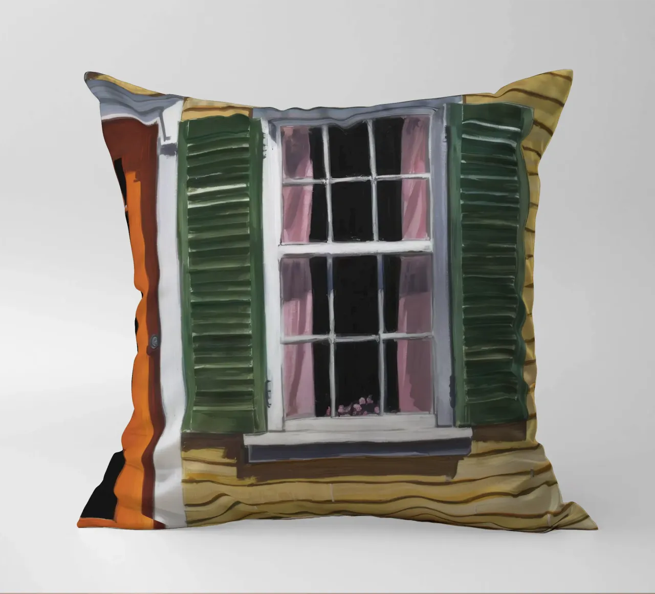 Sunlit Yellow Shutter decorative cushion by Silk Palette