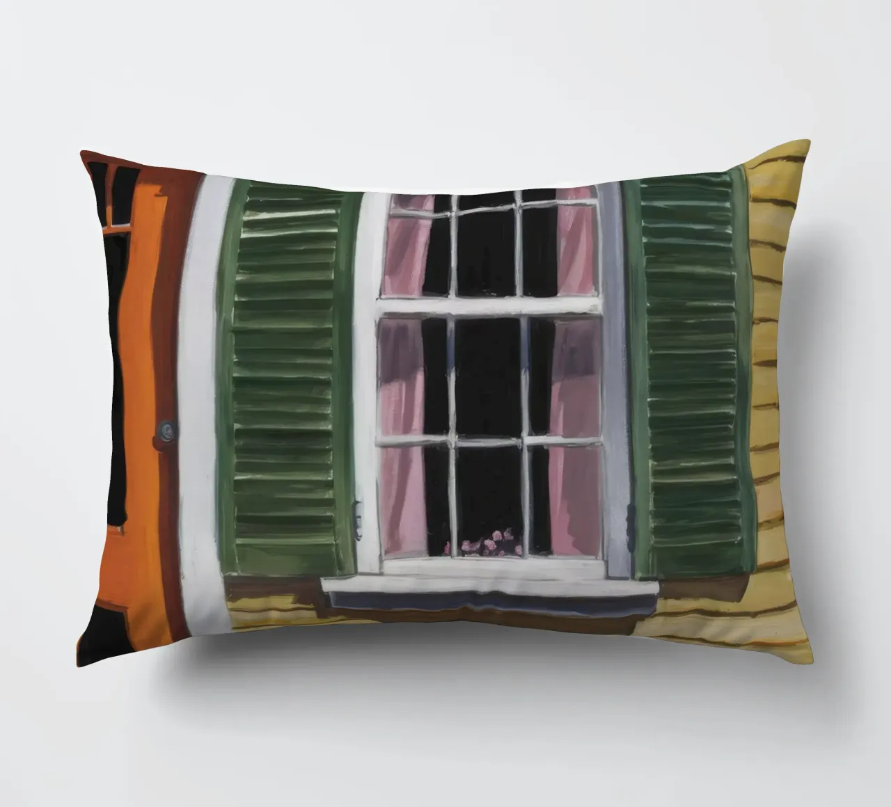 Sunlit Yellow Shutter decorative cushion by Silk Palette