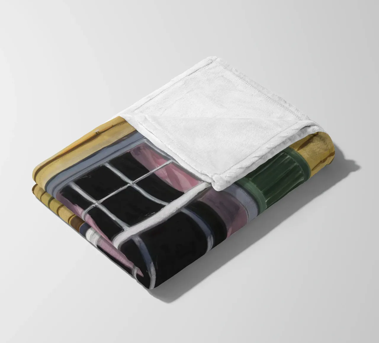 Sunlit Yellow Shutter fleece blanket by Silk Palette