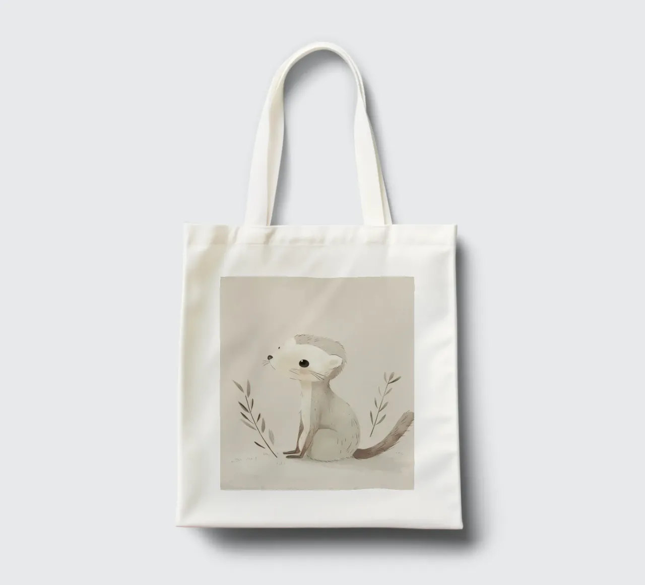 Capriolo gentile con rametti botanici in morbido acquerello borsa in juta da DesignDoodle