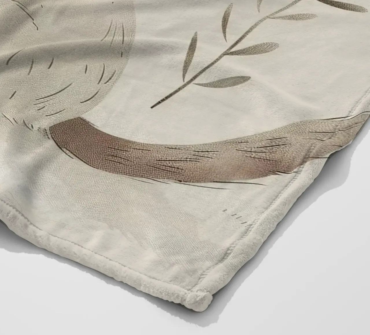 Capriolo gentile con rametti botanici in morbido acquerello coperta in pile da DesignDoodle