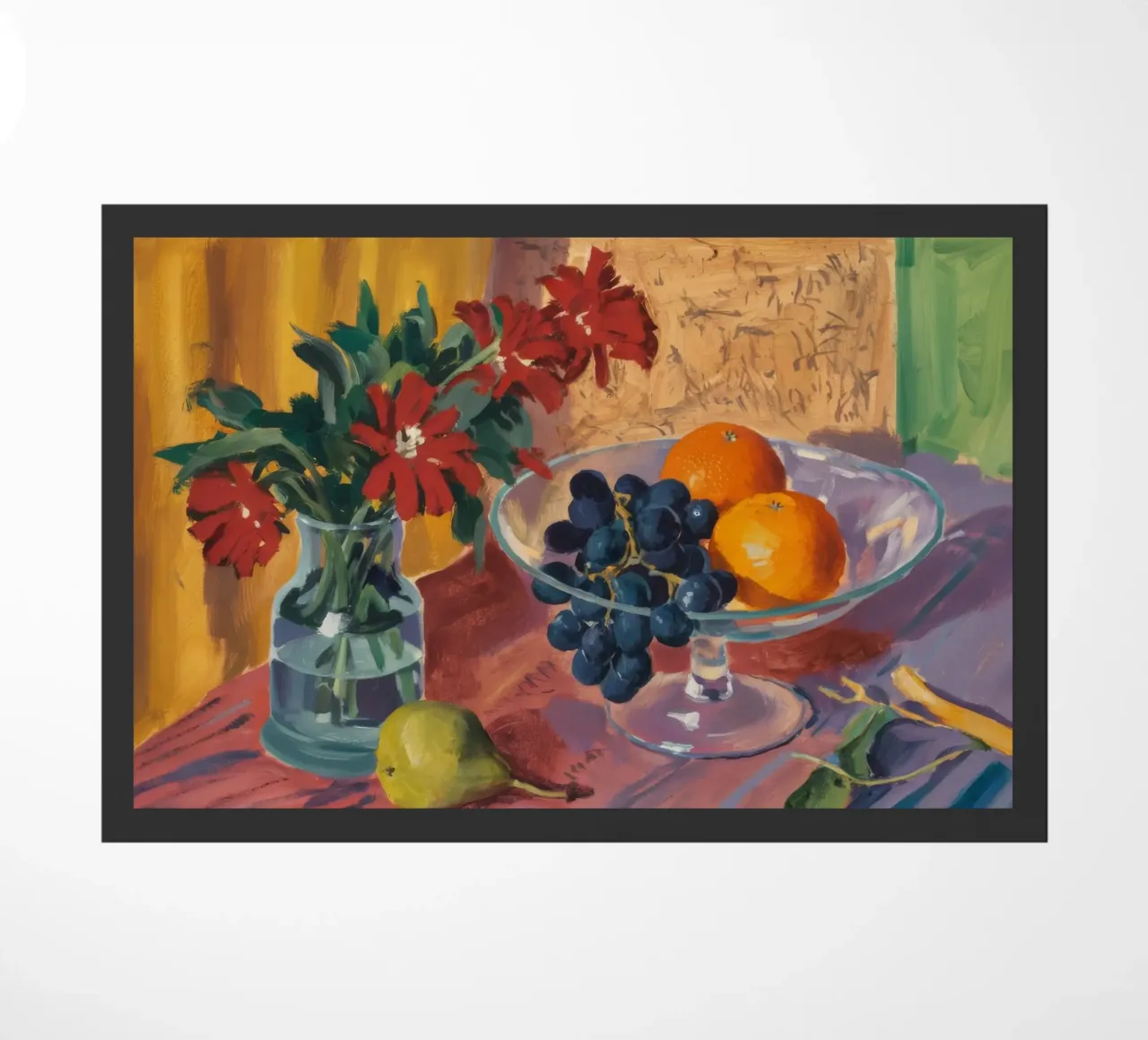 Crimson Bloom Repose doormat by Celestial Harmony