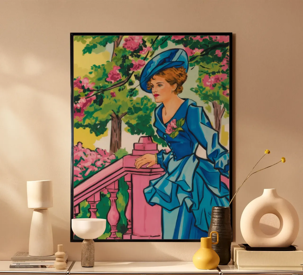 Abito Azzurro Vista poster con telaio in plastica da Infinite Chroma