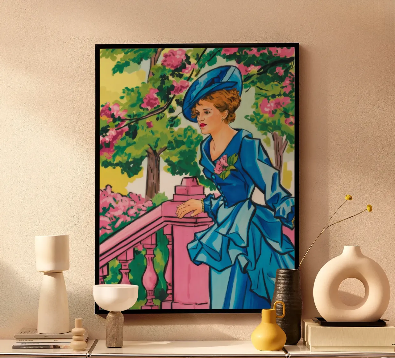 Abito Azzurro Vista poster con telaio in plastica da Infinite Chroma