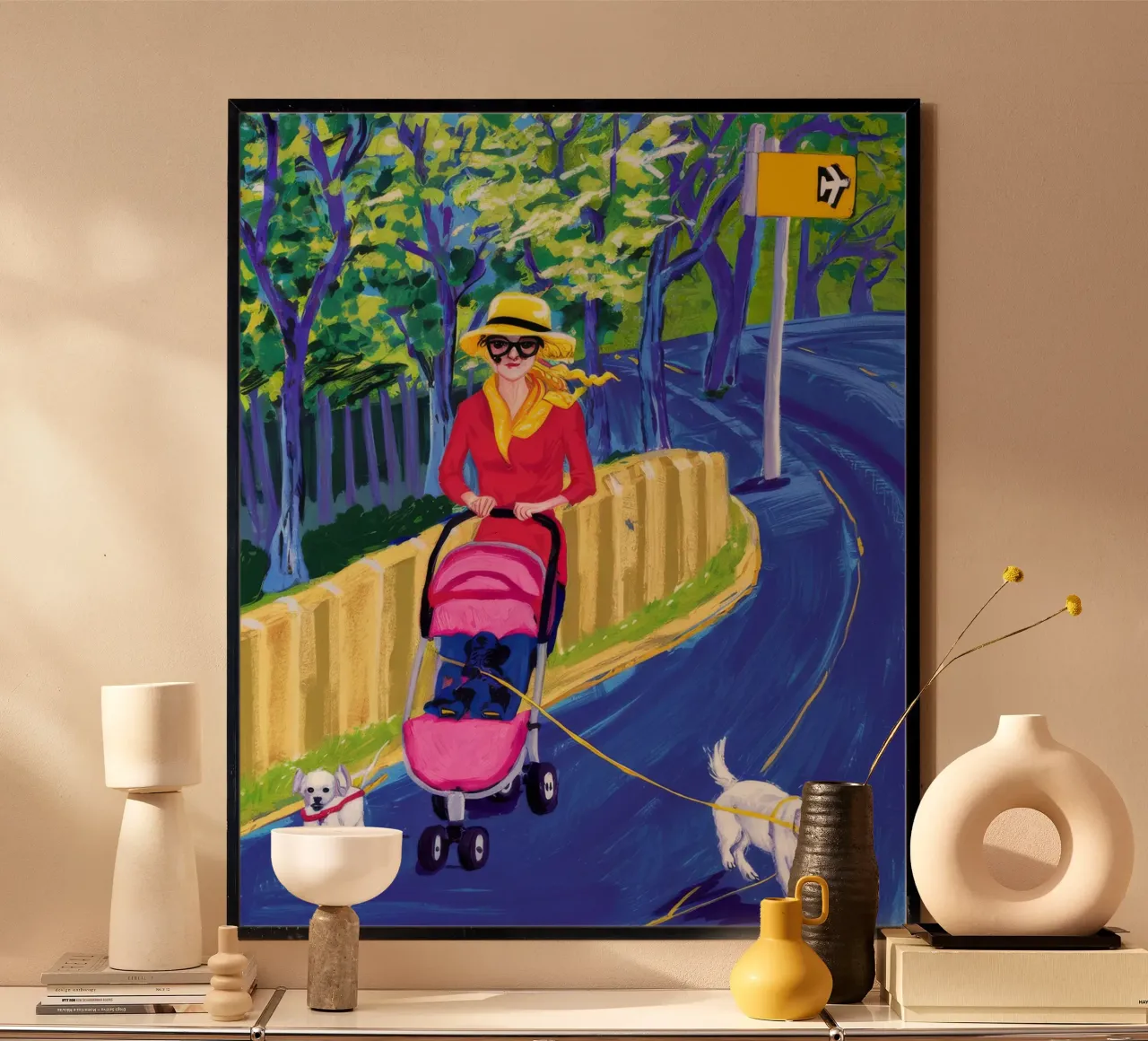 Passeggiata urbana per cani poster da Silk Palette