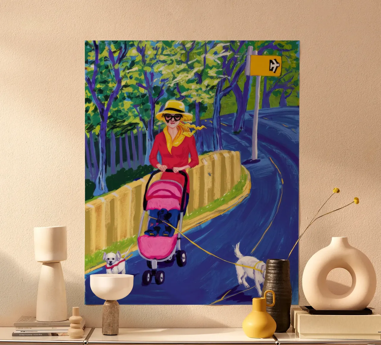 Passeggiata urbana per cani poster da Silk Palette