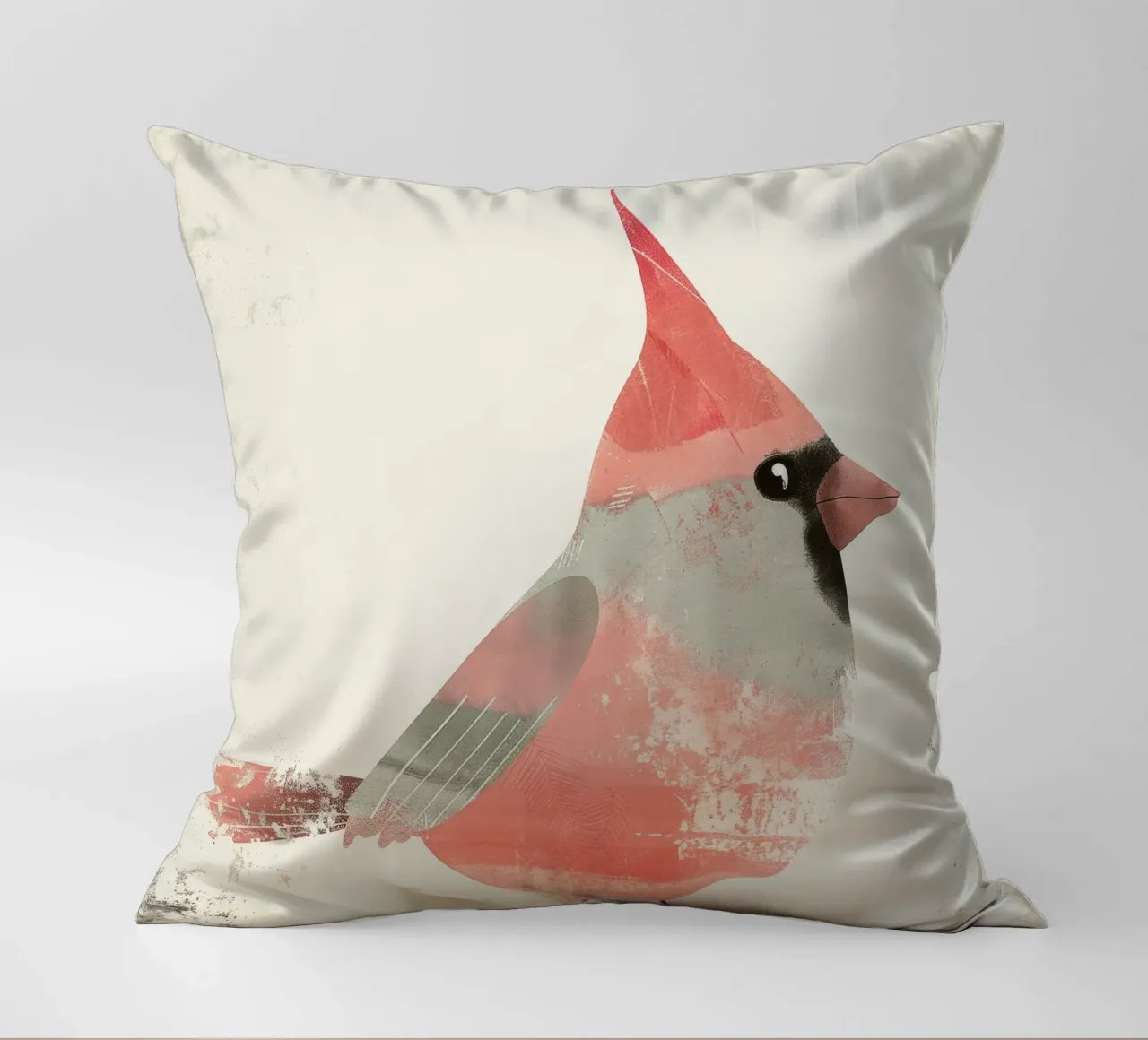 Lebendiger nördlicher Kardinal im Aquarellstil Kissen von DesignDoodle