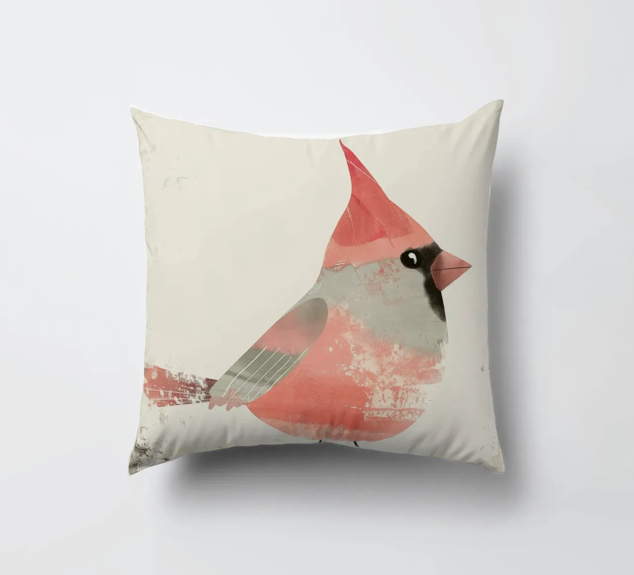 Lebendiger nördlicher Kardinal im Aquarellstil Kissen von DesignDoodle