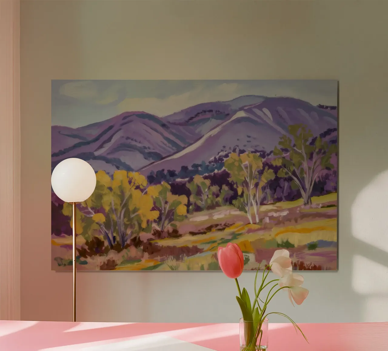 Maestà della collina d'oro poster con telaio in plastica da Celestial Harmony