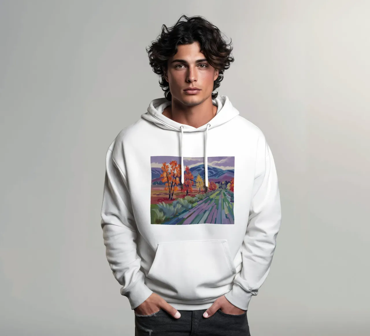 Rapsodia del sentiero d'autunno felpa con cappuccio da Celestial Harmony