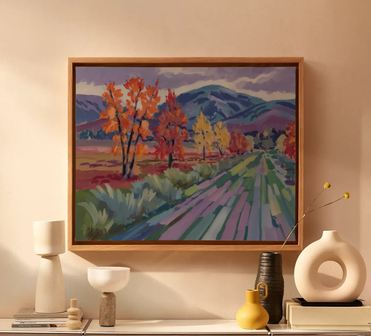 Herfstpadrapsodie canvas met Baklijst van Celestial Harmony