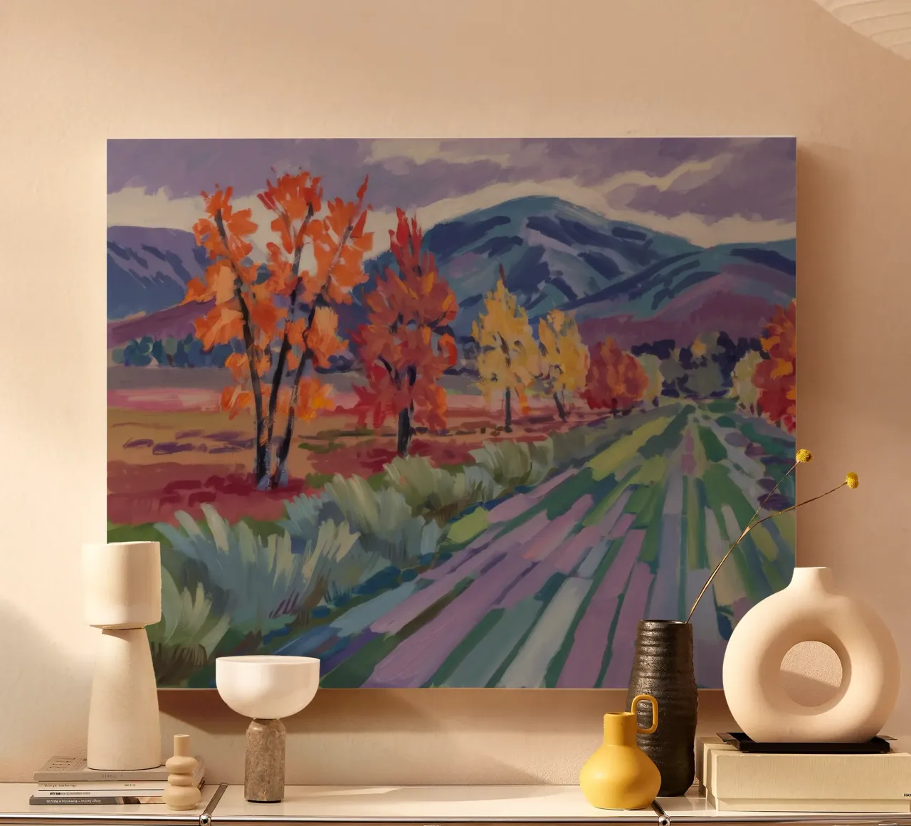 Herfstpadrapsodie canvas met Baklijst van Celestial Harmony