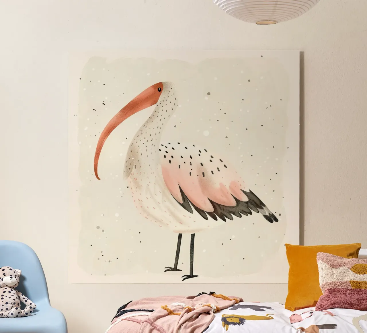Delicati ibis bianchi e rosa in acquerello plexiglass da DesignDoodle