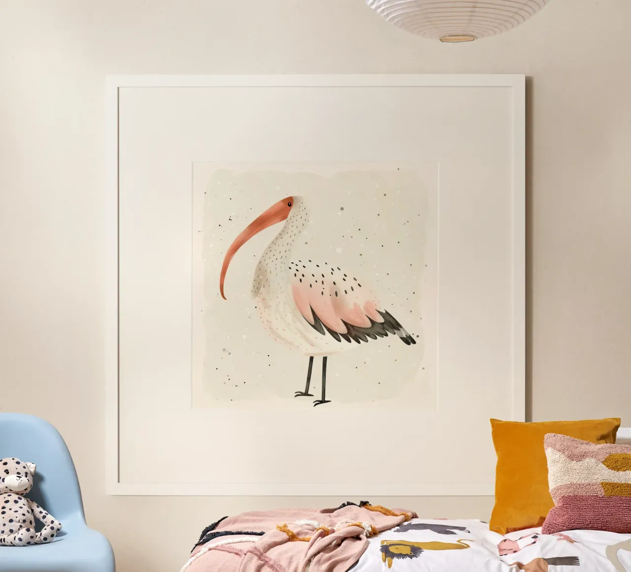 Delicati ibis bianchi e rosa in acquerello carta hahnemühle da DesignDoodle