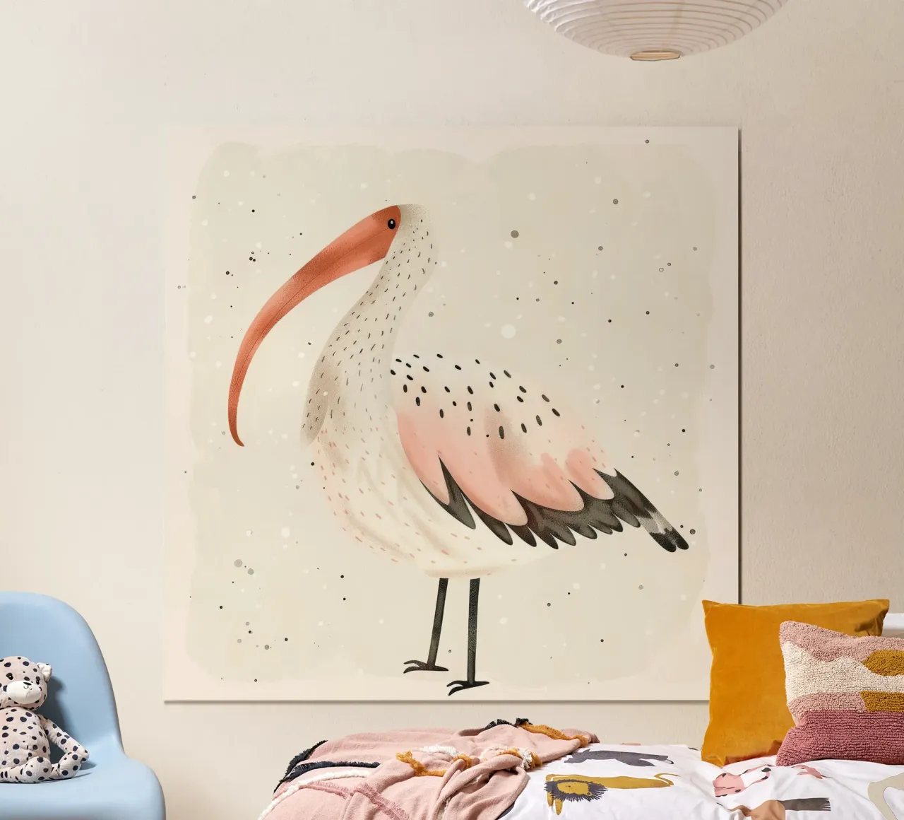 Delicati ibis bianchi e rosa in acquerello carta hahnemühle da DesignDoodle