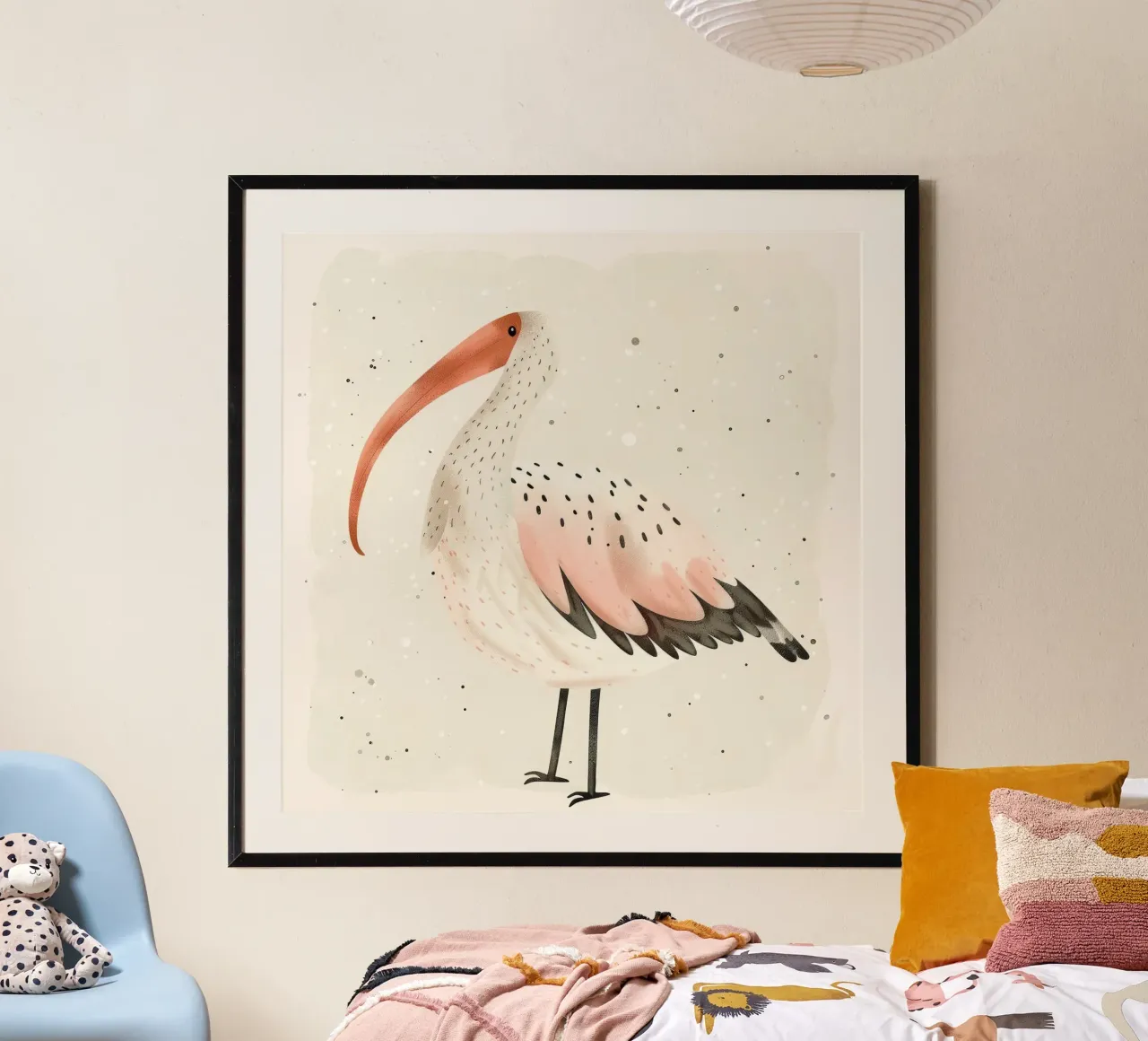 Delicati ibis bianchi e rosa in acquerello carta hahnemühle da DesignDoodle