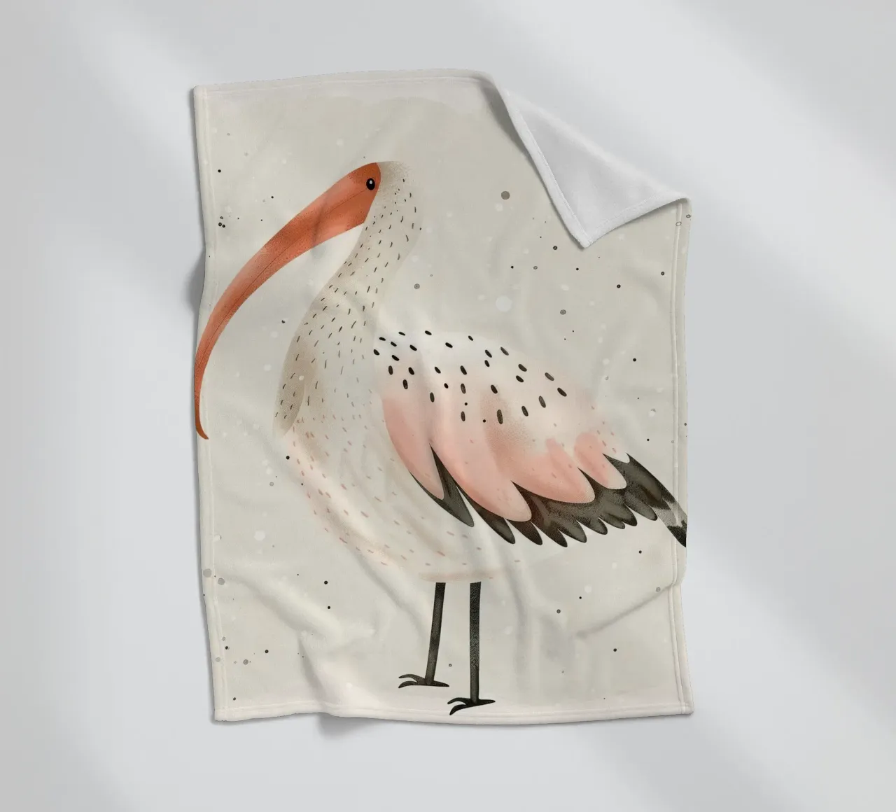 Delicati ibis bianchi e rosa in acquerello coperta in pile da DesignDoodle