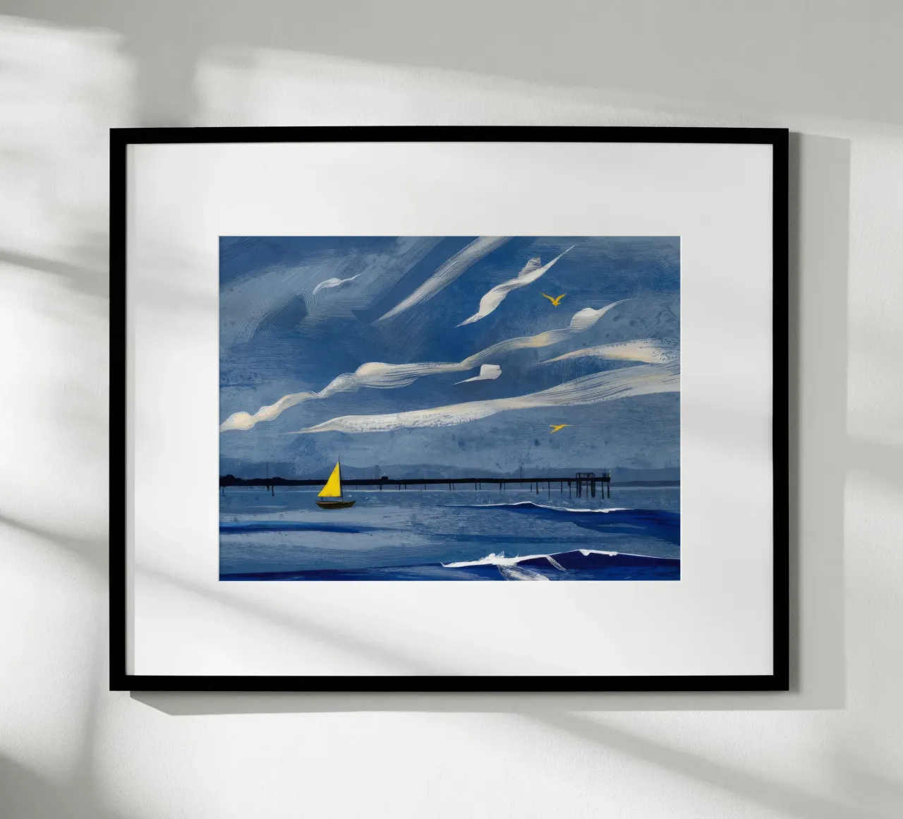 Barca a vela solitaria Paesaggio marino poster da Silk Palette