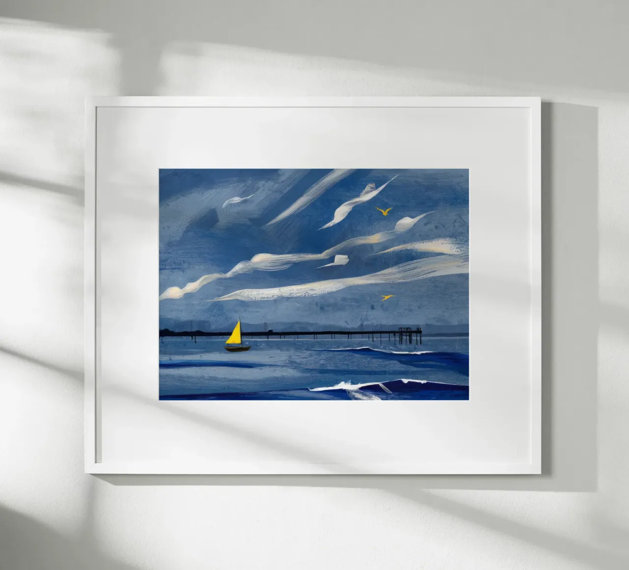 Barca a vela solitaria Paesaggio marino poster da Silk Palette