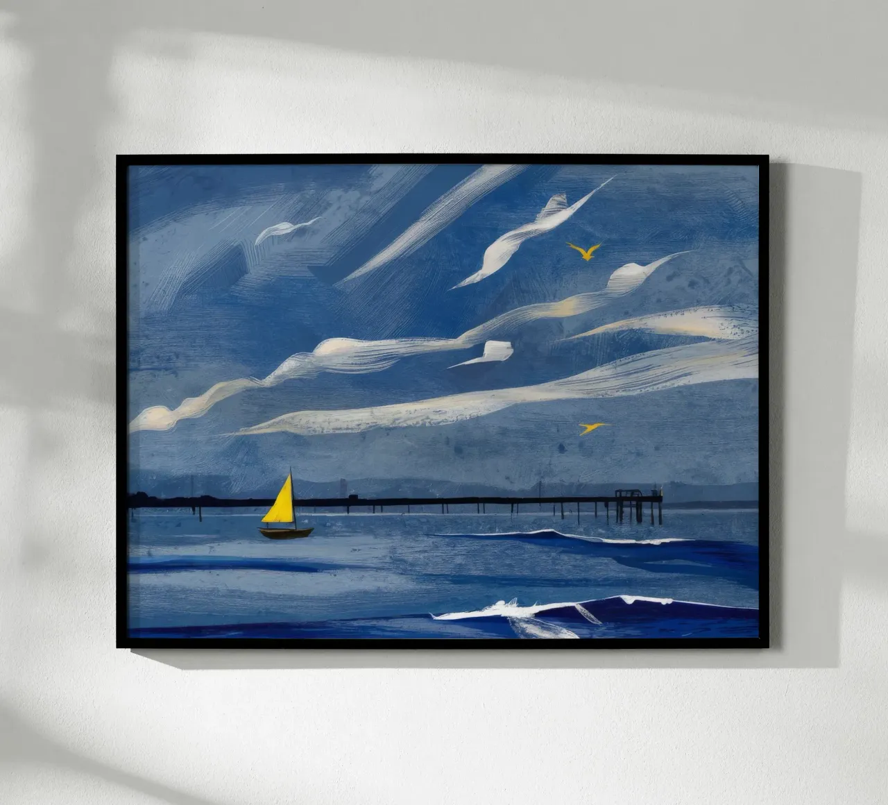 Barca a vela solitaria Paesaggio marino poster da Silk Palette