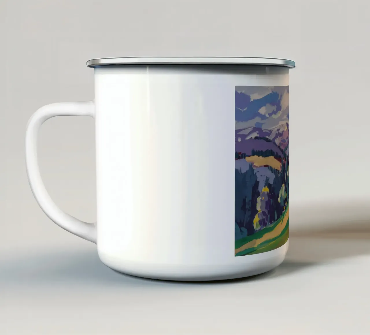 Strada della valle tortuosa tazza in smalto da Celestial Harmony