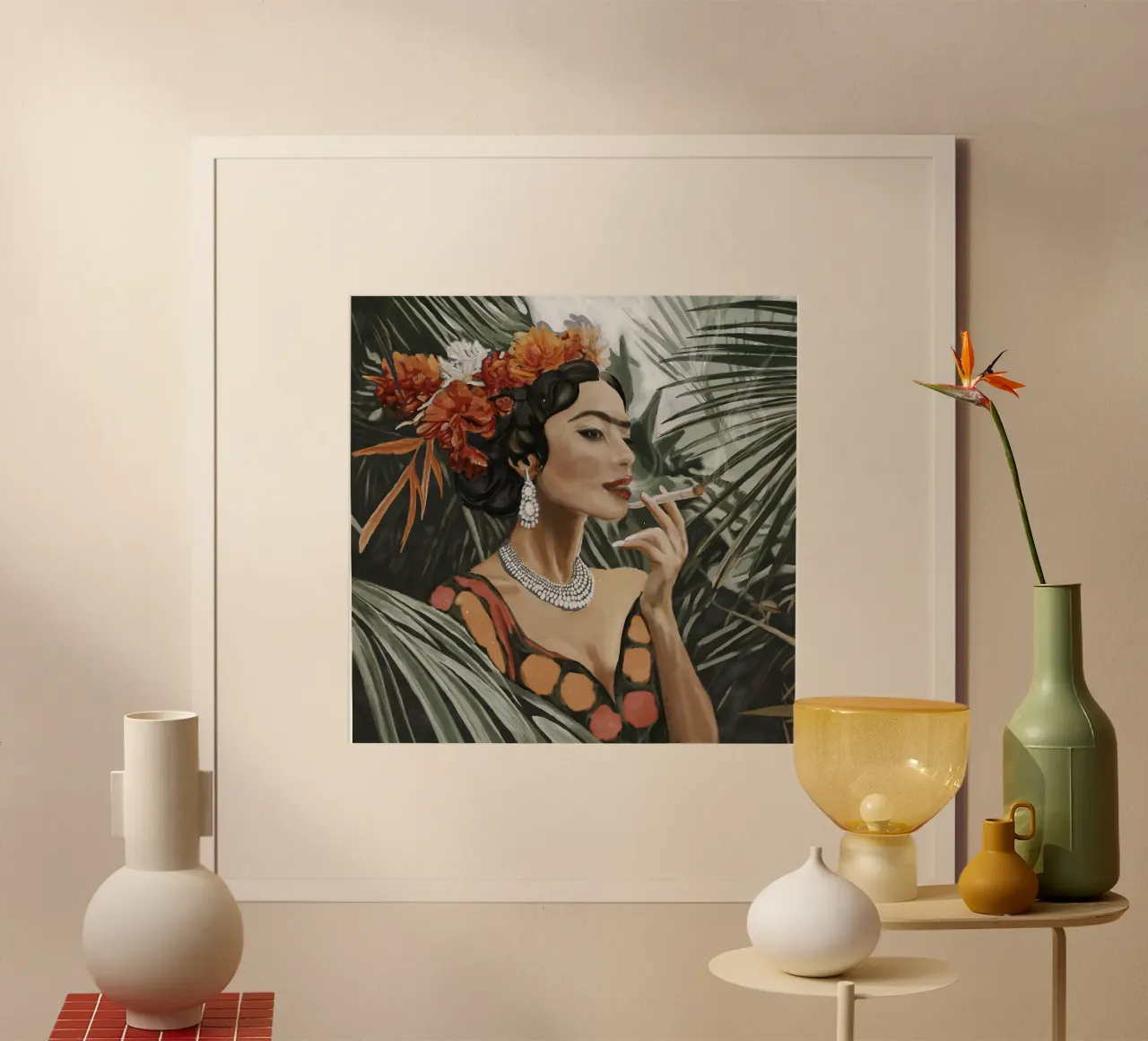 Artista Frida Kahlo giungla palme fiori Icona femminista poster da This Wild Soul - Illustration