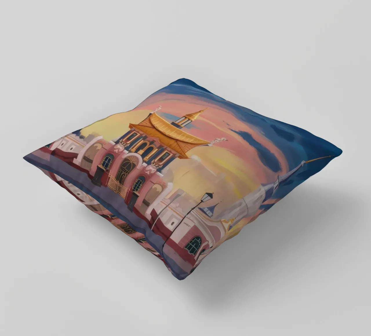 Tempio dorato Crepuscolo cuscino da Silk Palette