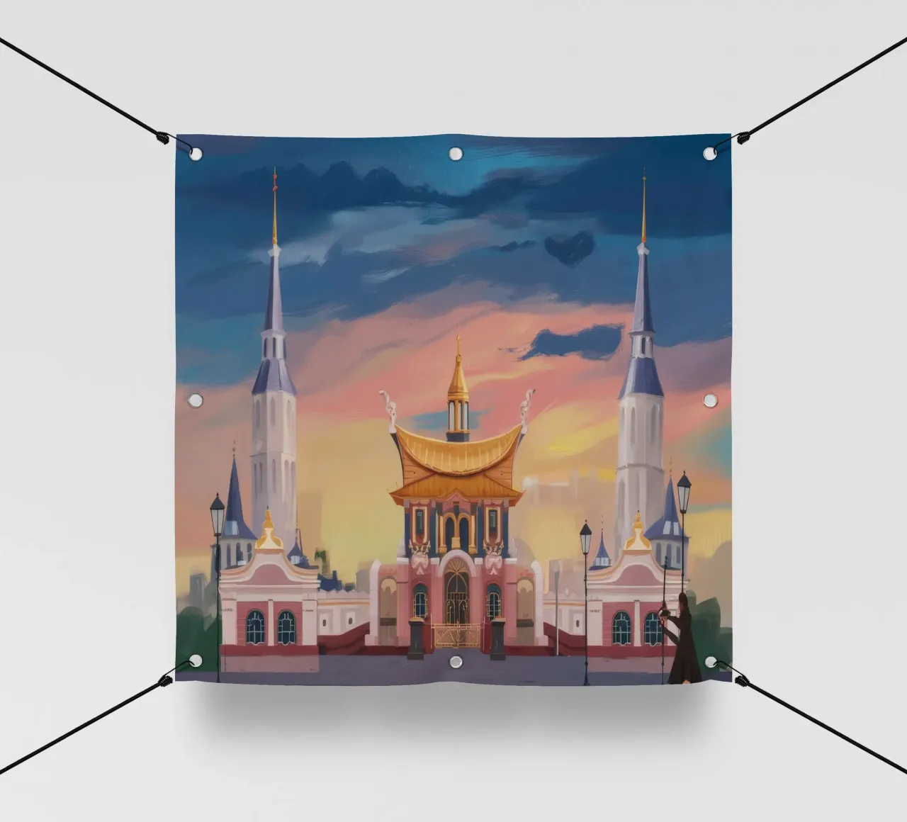 Tempio dorato Crepuscolo telo in pvc da Silk Palette