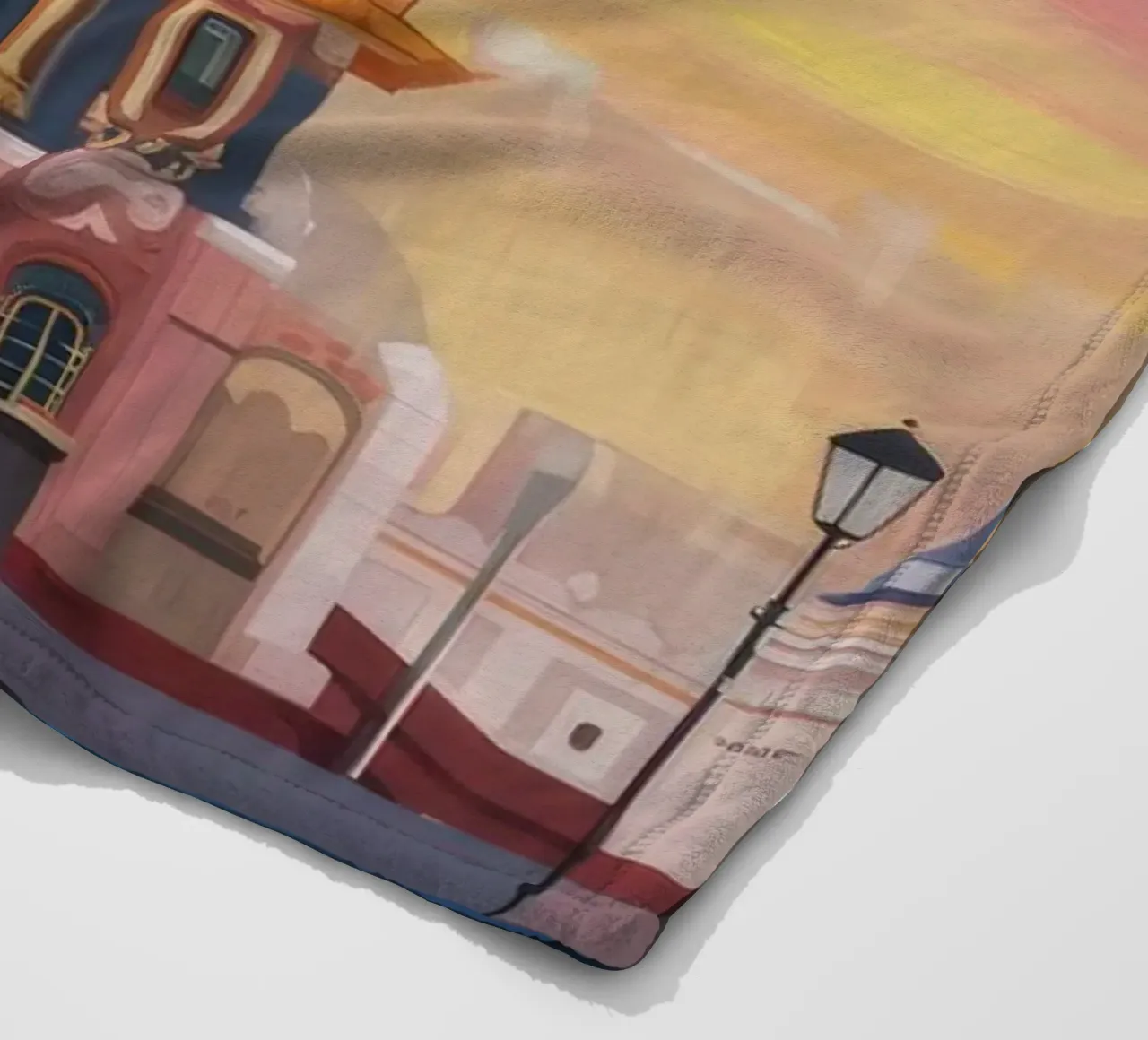 Vergoldeter Tempel Dämmerung Fleecedecke von Silk Palette
